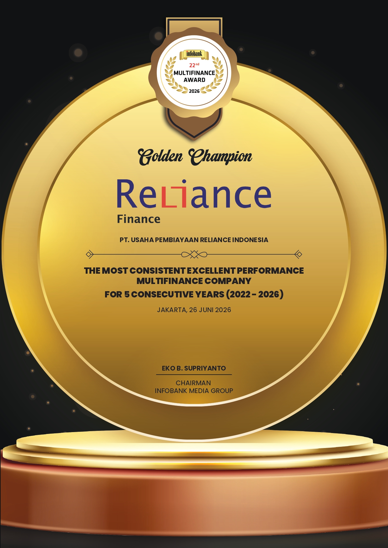 The Most Consistent Excellent Performance Multifinance Company in 5 Consecutive Years (2022 - 2026)